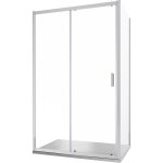 Cabine de douche 120x80cm porte coulissante et paroi fixe profil�s aluminium chrome verre transparent ...
