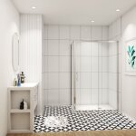 Cabine de douche 120x90x190cm porte de douche coulissante verre transparent