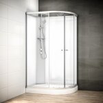 Cabine douche 70 x 90 silver blanc asym�trique gauche