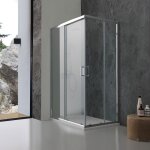 Iperbriko - cabine de douche 70x120 en verre transparent