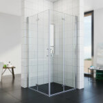 Sonni - cabine de douche 80x80 accs d'angle douche 180 porte pliante paroi de douche pliante 6mm nano ...