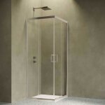 Siro - cabine de douche d'angle 100x90 cm 2 portes coulissantes