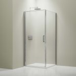 Cabine de douche d'angle 90x100x195cm (lxpxh) verre 8mm, 1 porte battante 90cm, profil� chrome - nt416 ...