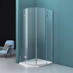 Mai&mai - cabine de douche en angle 90x90cm montage réversible transparent avec porte pivotante pare ... Mai&mai - cabine de douche en angle 90x90cm montage réversible transparent avec porte pivotante pare ...