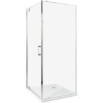 Beliani - cabine de douche carr� en verre tremp� 80 x 80 x 185 cm porte simple argent� darli