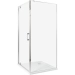 Beliani - cabine de douche carr� en verre tremp� 90 x 90 x 185 cm porte simple argent� darli