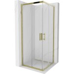 Mexen - cabine de douche carre rio 80 x 80 cm, transparente, dore - 860 - 080 - 080 - 50 - 00