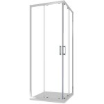 Cabine de douche coulissante 80x80 cm profil�s aluminium chrom� verre transparent 6mm avec traitement ...