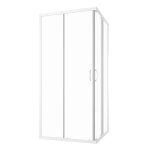 Parama - cabine de douche coulissante 90x90 cm profilés aluminium blanc verre transparent 4mm h185 - ... Parama - cabine de douche coulissante 90x90 cm profilés aluminium blanc verre transparent 4mm h185 - ...