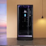 Boreal sauna - cabine douche hammam x - one 100 black archipel - 100x90 cm