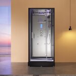 Boreal sauna - cabine douche hammam x - one 100 miroir archipel - 100x90 cm