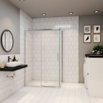 Cabine de douche en hauteur de 195cm, porte de douche 100cm avec paroi lat�rale 70cm , 8mm verre tremp� ...