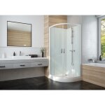 Jamais utilise] cabine de douche leda iziglass 2 80x80cm 1 / 4 rond portes coulissantes - l11izq0080