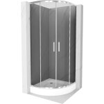 Mexen - cabine de douche rio demi - ronde 70 x 70 cm, gris, chrome + bac de douche rio, blanc - 863 - ... Mexen - cabine de douche rio demi - ronde 70 x 70 cm, gris, chrome + bac de douche rio, blanc - 863 - ...