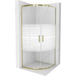 Mexen - cabine de douche rio demi - ronde 70 x 70 cm, rayures, or - 863 - 070 - 070 - 50 - 20
