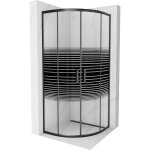 Cabine de douche mexen rio demi - ronde 90 x 90 cm, bandes, noire - 863 - 090 - 090 - 70 - 20