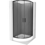 Mexen - cabine de douche rio semi - ronde 70 x 70 cm, graphite, noir + receveur rio, blanc - 863 - 070 ...