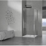 Grand verre - cabine de douche à ouverture intérieure et extérieure en verre 6mm transparent profilés ... Grand verre - cabine de douche à ouverture intérieure et extérieure en verre 6mm transparent profilés ...