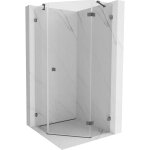Cabine de douche pentagonale mexen lunar pivotante droite 80 x 80 cm, transparent, gris canon bross ...