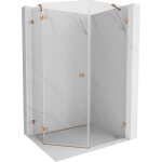 Cabine de douche pentagonale mexen lunar porte pivotante gauche 80 x 90 cm, transparent, cuivre bross� ...