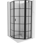 Mexen - cabine de douche pentagonale mist � charni�re droite 90 x 90 cm, grille noire, noire - 8a8 - ...