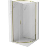 Mexen - cabine de douche pentagonale pivotante exo 90 x 90 cm, transparent, or - 812 - 090 - 090 - 50 ...