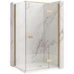 Cabine de douche rea atlas 120x90 brush gold gauche