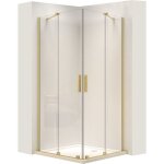 Rea - cabine de douche montana double gold brush 90x90