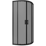 Cabine de douche semi - circulaire 90x90 cm ouverture coulissante profils aluminium verre opaque noir ... Cabine de douche semi - circulaire 90x90 cm ouverture coulissante profils aluminium verre opaque noir ...