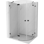 Mexen - cabine de douche semi - circulaire pivotante gauche lunar 100 x 90 cm, transparent, noir - 833 ...