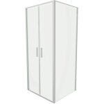 Cabine de douche slim 70x70cm avec porte saloon et paroi fixe profils chromés et verre transparent 6mm ... Cabine de douche slim 70x70cm avec porte saloon et paroi fixe profils chromés et verre transparent 6mm ...