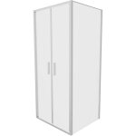 Parama - cabine de douche slim 80x80cm avec porte saloon et paroi fixe profils chroms et verre opaque ...