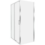 Cabine de douche en verre tremp� 80 x 100 x 185 cm 1 porte argent� yoro