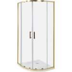 Beliani - cabine de douche en verre trempé 80 x 80 x 185 cm double porte coulissante doré jukatan Beliani - cabine de douche en verre trempé 80 x 80 x 185 cm double porte coulissante doré jukatan