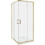 Beliani - cabine de douche en verre tremp 80 x 80 x 185 cm double porte coulissante dor tela