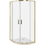 Cabine de douche en verre trempé 90 x 90 x 185 cm double porte coulissante doré jukatan Cabine de douche en verre trempé 90 x 90 x 185 cm double porte coulissante doré jukatan