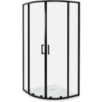 Beliani - cabine de douche en verre trempé 90 x 90 x 185 cm double porte coulissante noir jukatan Beliani - cabine de douche en verre trempé 90 x 90 x 185 cm double porte coulissante noir jukatan