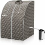 Cabine de sauna à vapeur portable 3l avec tabouret télécommande, température réglable à 9 réglages de ... Cabine de sauna à vapeur portable 3l avec tabouret télécommande, température réglable à 9 réglages de ...