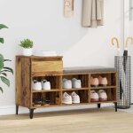 Cabinet � chaussures avec tiroir bois ancien 102 x 36 x 60 cm vidaxl