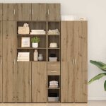 Cabinet de rangement slim ch�ne artisanal 30 x 42. 5 x 225 cm vidaxl