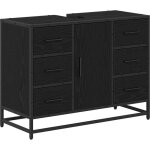 Cabinet de salle de bain avec tiroir ch�ne noir 80 x 33 x 60 cm cfw261322
