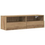 Cabinet tv?banc tv?armoire tv mural ch�ne artisanal 100x30x30cm bois ing�nierie cfw140726