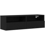 Cabinet tv?banc tv?armoire tv mural chne noir 100x30x30cm bois ingnierie cfw616660