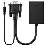 C�ble adaptateur convertisseur vga m�le vers hdmi femelle sortie 1080 p hd + audio tv av hdtv