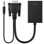 C�ble adaptateur convertisseur vga m�le vers hdmi femelle sortie 1080 p hd + audio tv av hdtv