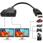 C�ble adaptateur hdmi m�le vers double femelle, prend en charge deux t�l�viseurs de m�me taille en m�me ...