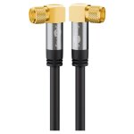 Goobay - c�ble d'antenne sat (135 db), 4x blind�, plaqu� or, fiche f 90� fiche f 90�. longueur de c�ble ...