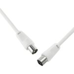 C�ble d'antenne tv coaxial 10m, 75 ohm, fiche iec � prise, blind� pour dvb c, dvb t / t2, 4k uhd 2160p, ...