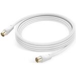 C�ble antenne tv - linq - m�le femelle - 3m - coaxial 9. 5mm - pvc blanc