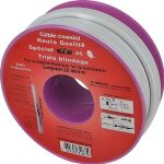 C�ble antenne tv et satellite - sedea - 25m - coaxial - triple blindage - couleur rose